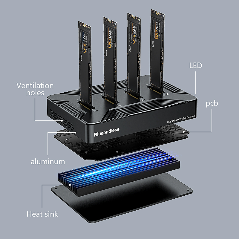 8Tb M2 Nvme Ssd - Док-станция Blueendless 4 bay m2 SSD